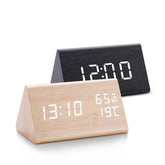 EchoWood Elite: LED Digital Wooden Alarm Clock