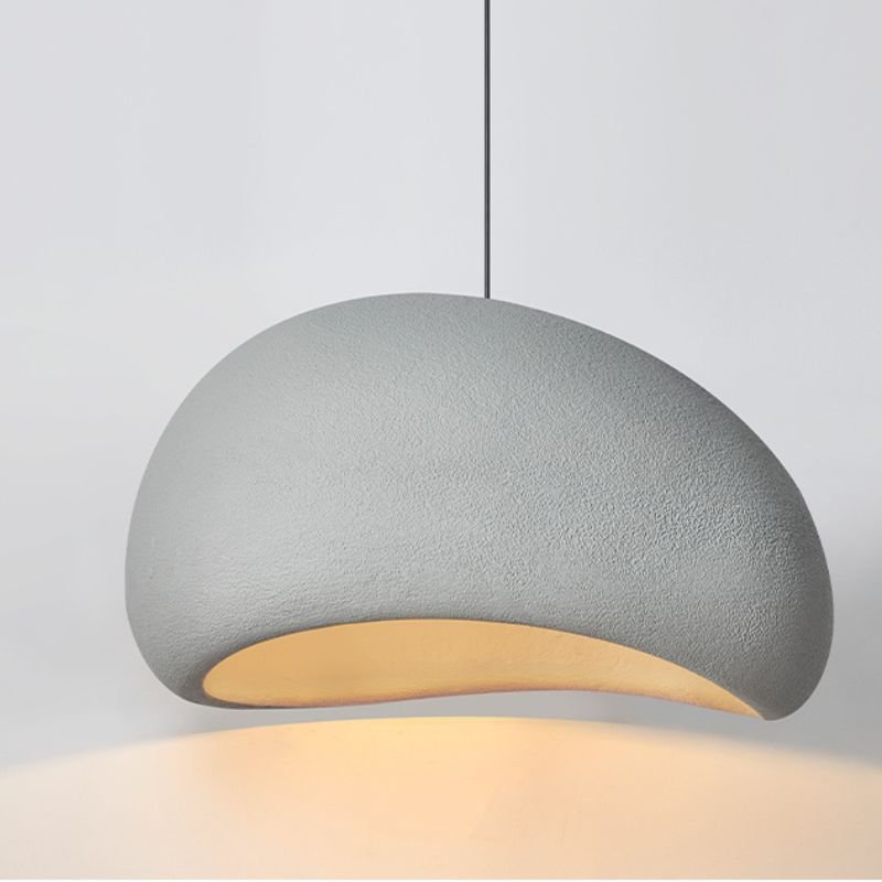 ZenAura Pendant: Japanese Grey Dome Light