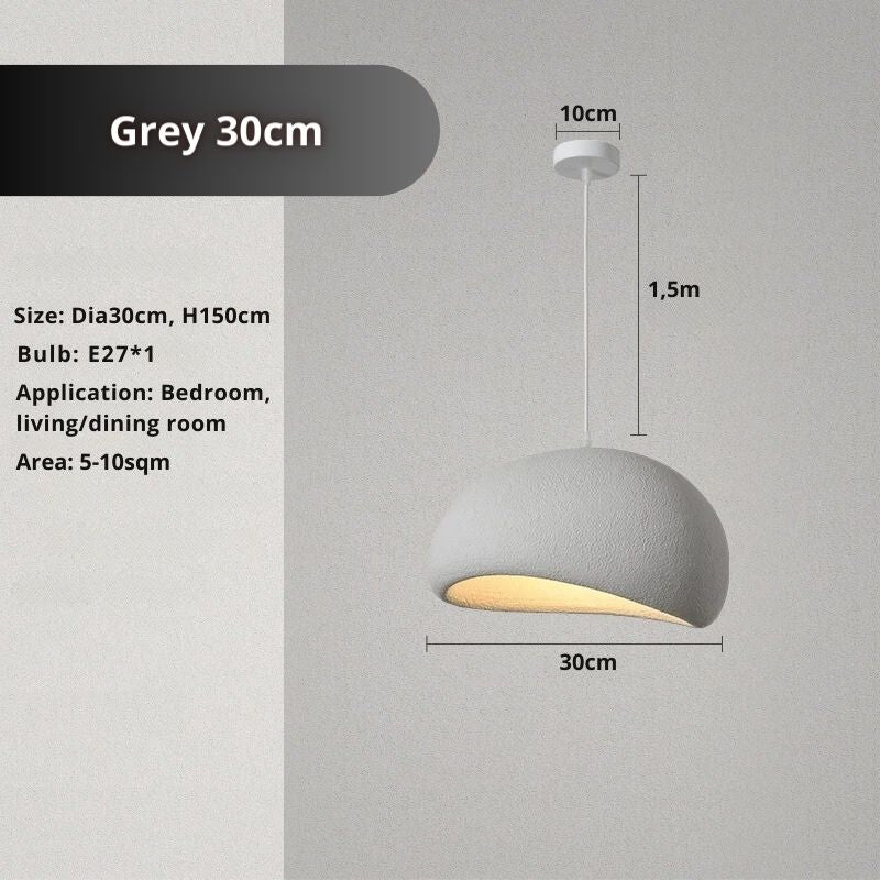 ZenAura Pendant: Japanese Grey Dome Light