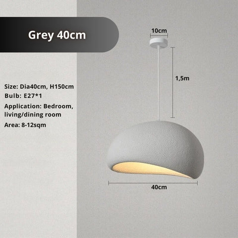 ZenAura Pendant: Japanese Grey Dome Light