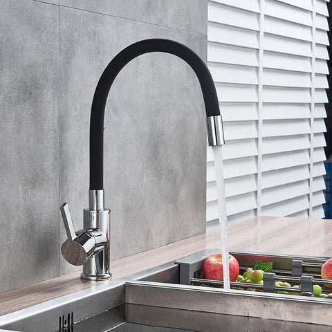 StreamFlex Elegance - Deluxe Chrome Kitchen Faucet with Flexible Neck