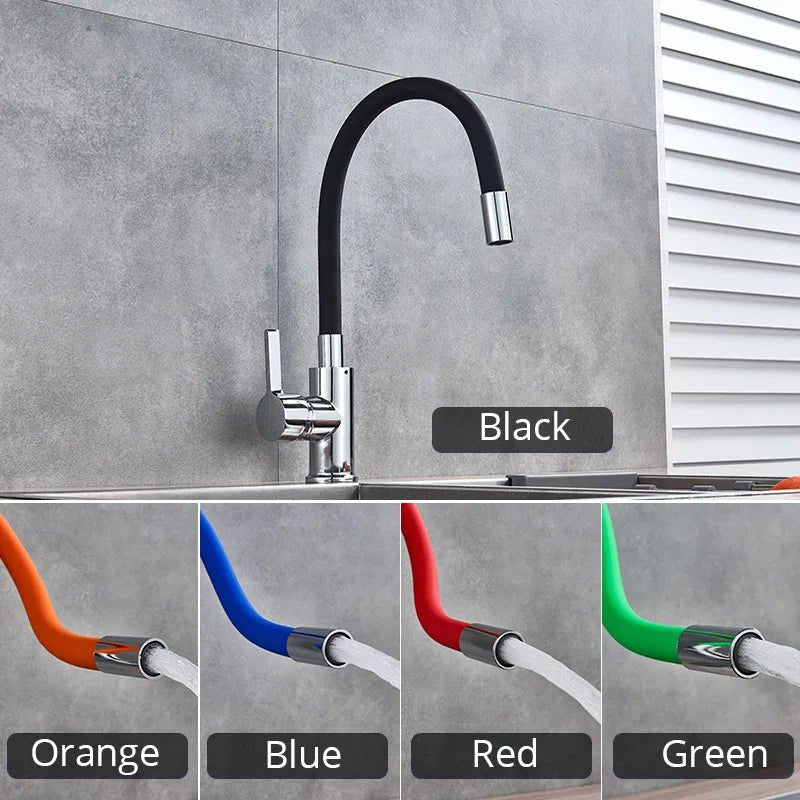 StreamFlex Elegance - Deluxe Chrome Kitchen Faucet with Flexible Neck