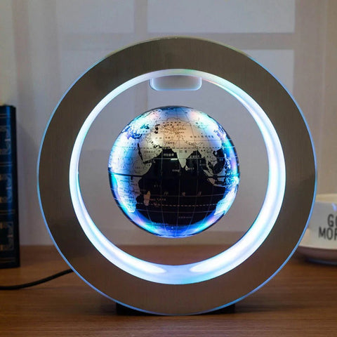 Levitating Globe Sphere: Magnetic 360° Rotation with LED Illumination