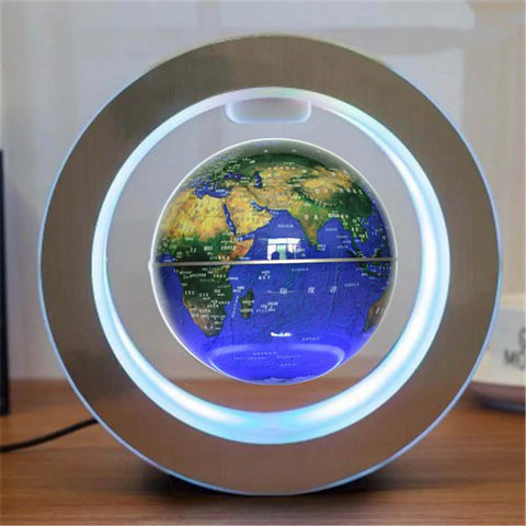 Levitating Globe Sphere: Magnetic 360° Rotation with LED Illumination