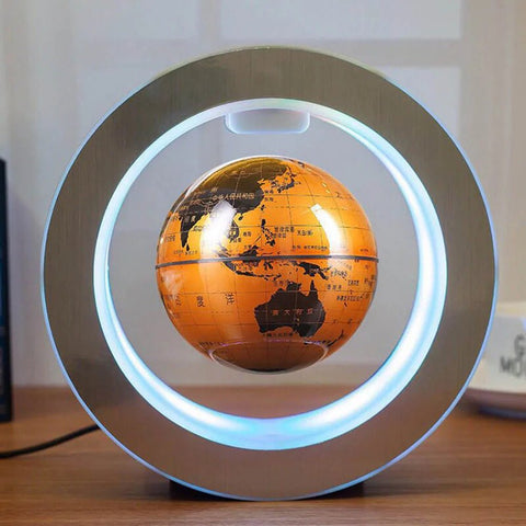 Levitating Globe Sphere: Magnetic 360° Rotation with LED Illumination