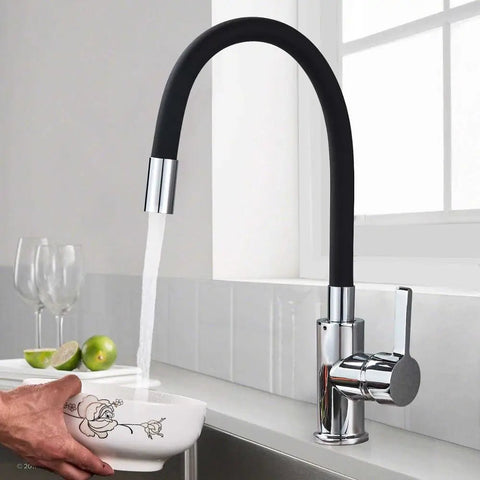 StreamFlex Elegance - Deluxe Chrome Kitchen Faucet with Flexible Neck