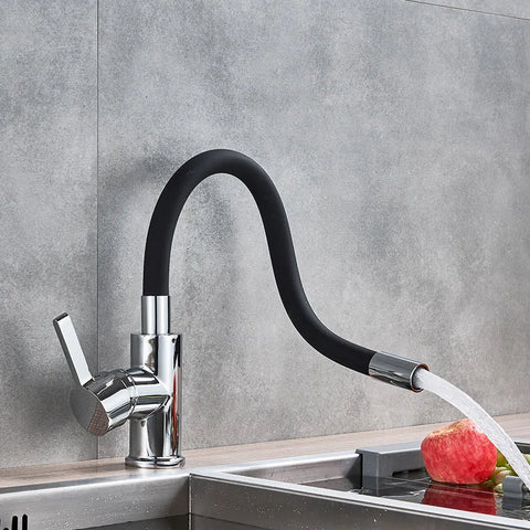 StreamFlex Elegance - Deluxe Chrome Kitchen Faucet with Flexible Neck