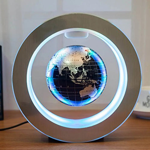 Levitating Globe Sphere: Magnetic 360° Rotation with LED Illumination