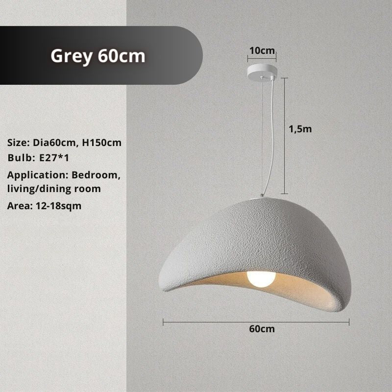 ZenGlow Dome: Japanese Grey Pendant Light