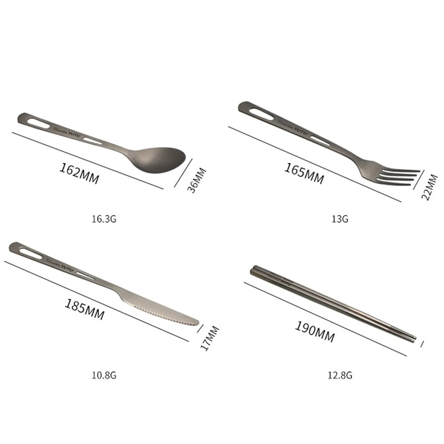 TitanElite: 4-Piece Pure Titanium Cutlery Set