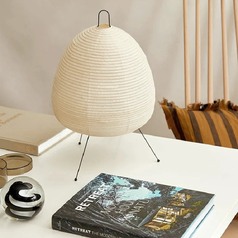ZenLight Artisan: Japanese Rice Paper LED Table Lamp