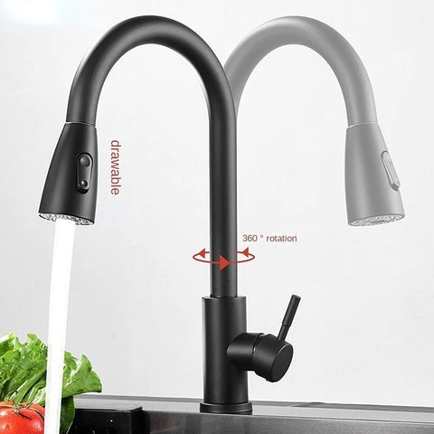 AquaGlide Pro: 360° Brushed Kitchen Mixer