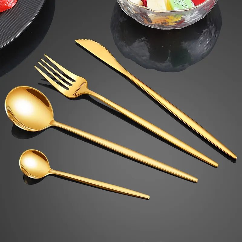 24pcs Gold Stainless Cutlery Set