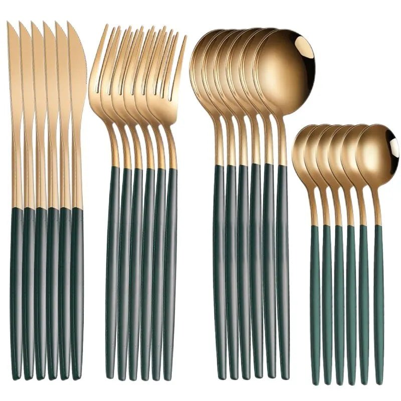 Opulence Dine - 24Pcs Exquisite Stainless Steel Cutlery Set