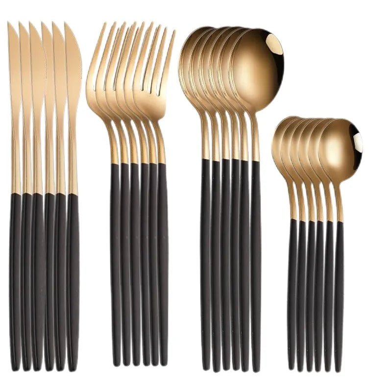 Opulence Dine - 24Pcs Exquisite Stainless Steel Cutlery Set