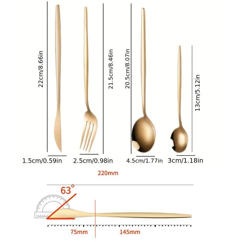 24pcs Gold Stainless Cutlery Set