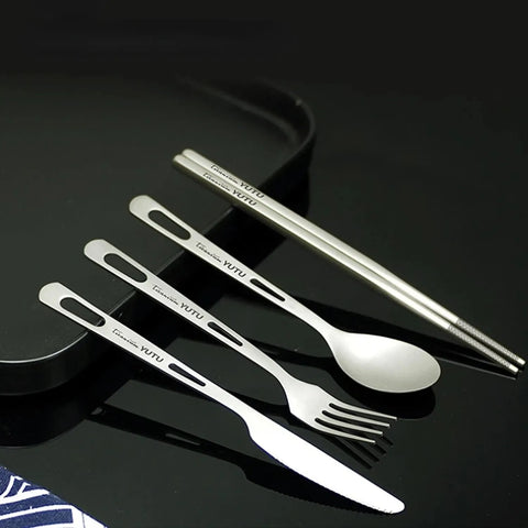 TitanElite: 4-Piece Pure Titanium Cutlery Set