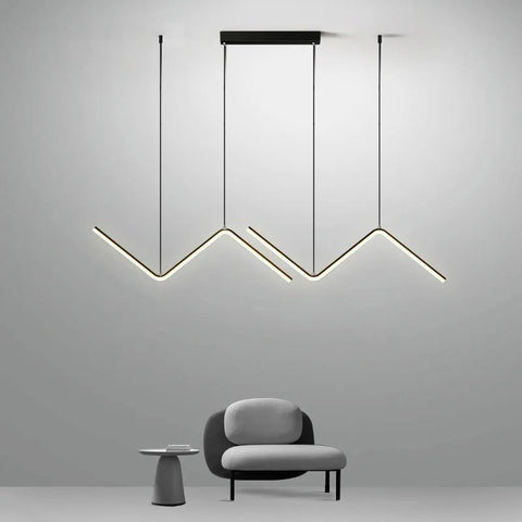 LumiLine Pro: 90cm Modern Black LED Pendant