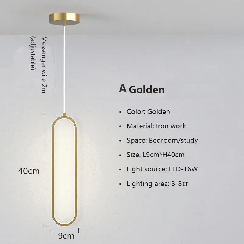 LumiOval Gold: Minimalist LED Ceiling Light