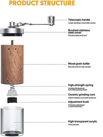 GrindMaster Go: Portable Manual Coffee Grinder