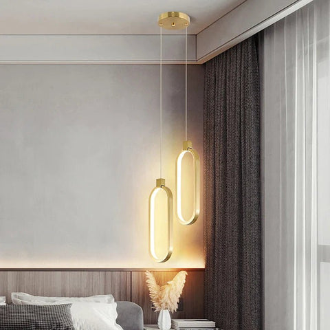 LumiOval Gold: Minimalist LED Ceiling Light