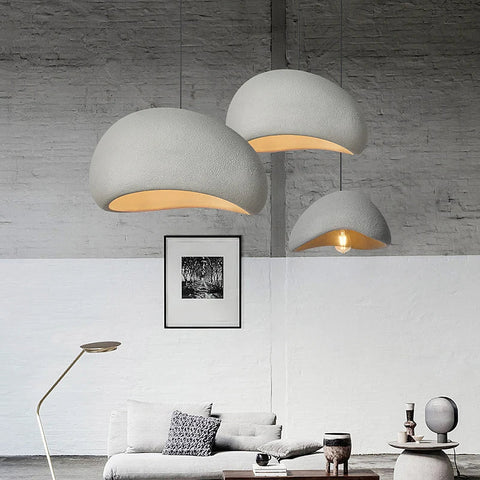 ZenAura Pendant: Japanese Grey Dome Light