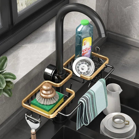 AquaDry Elite - Premium Aluminum Sink Dish Drain Rack