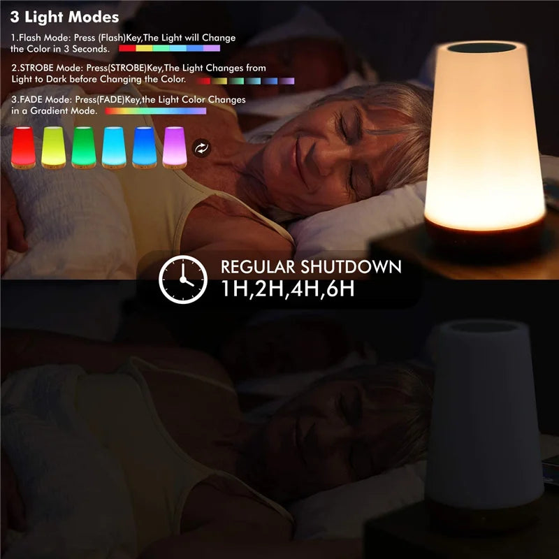 LumiGlow Spectrum: 13-Color Changing RGB Night Light with Remote Control and Touch Dimming