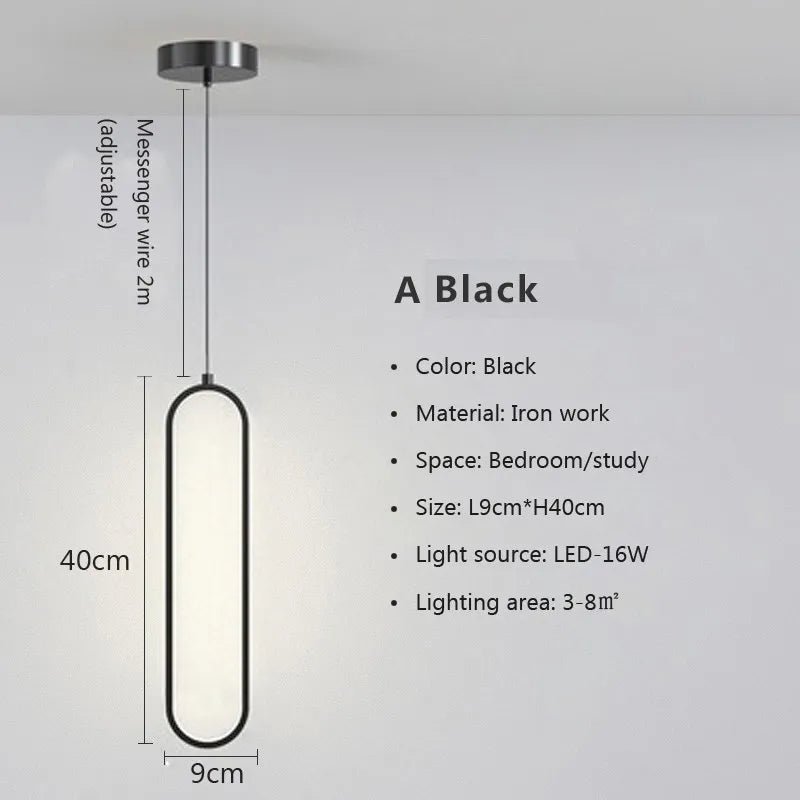 LumiOval Black: Minimalist LED Ceiling Light