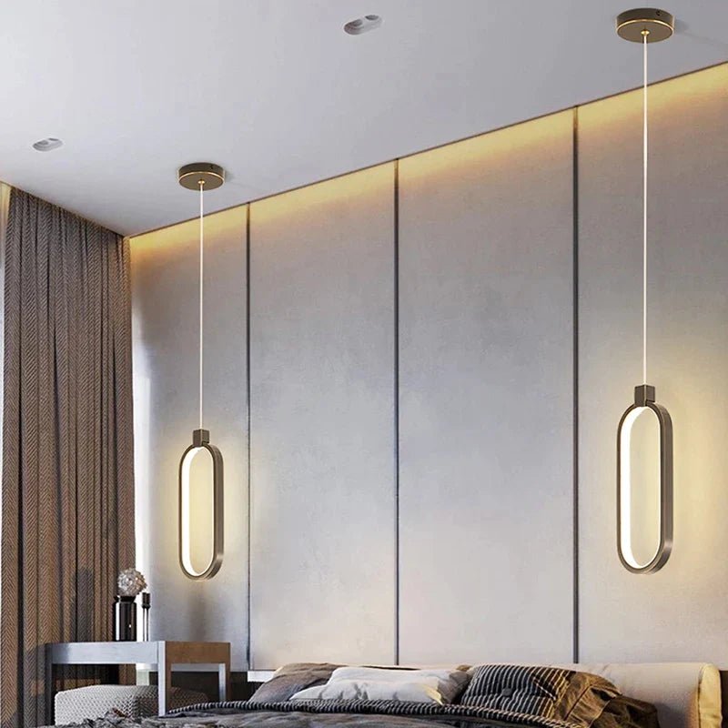 LumiOval Gold: Minimalist LED Ceiling Light