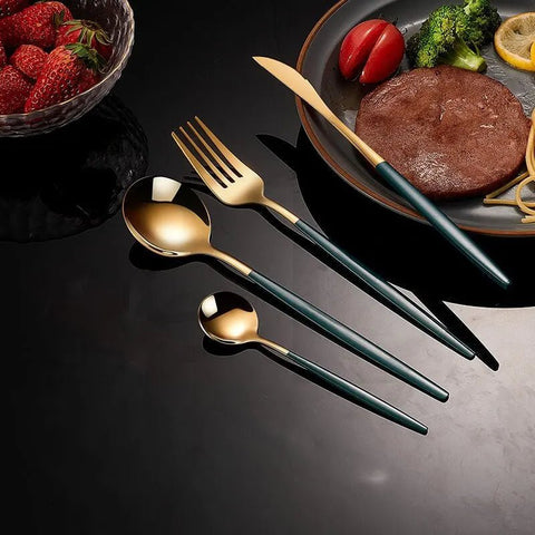 Opulence Dine - 24Pcs Exquisite Stainless Steel Cutlery Set