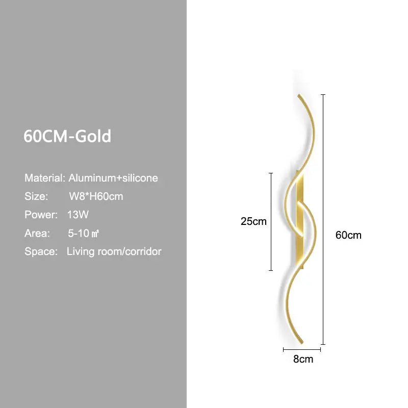 LumiSlate: Minimalist Gold LED Wall Lamp