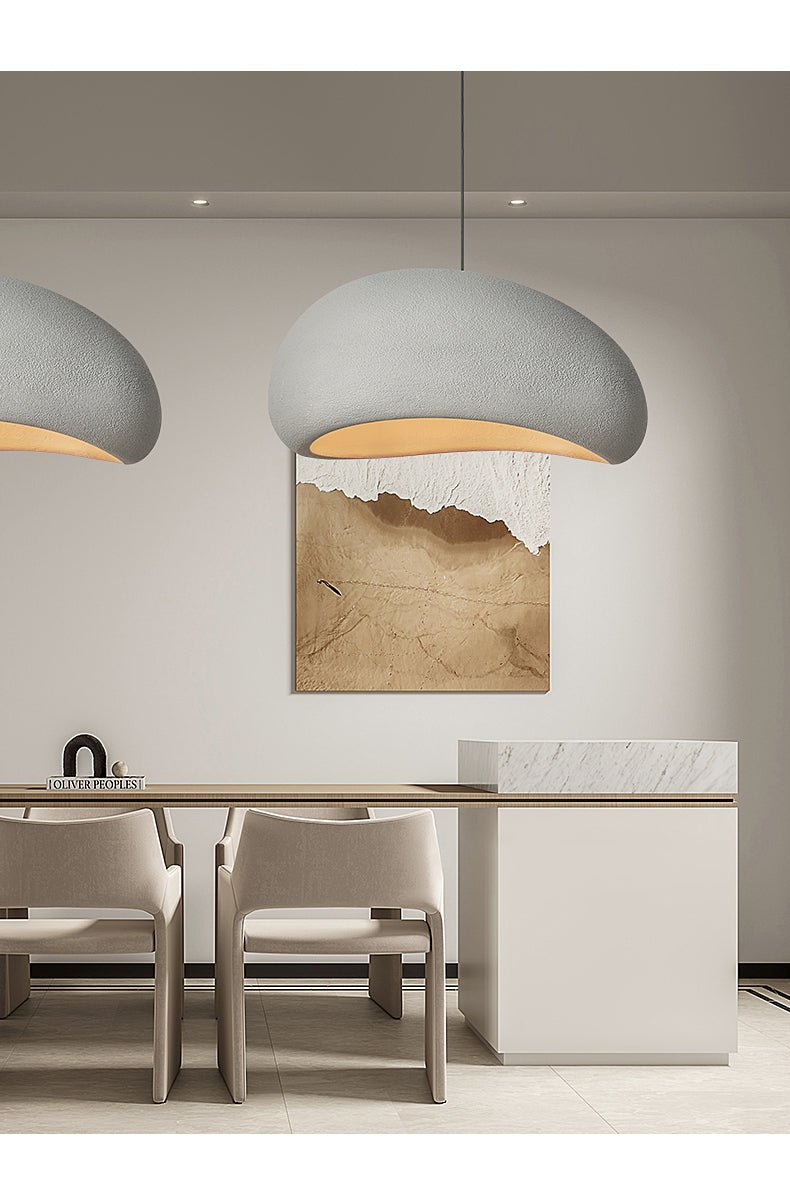 ZenAura Pendant: Japanese Grey Dome Light