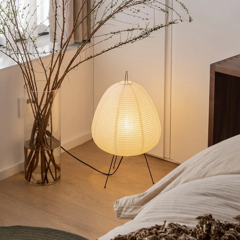 ZenLight Artisan: Japanese Rice Paper LED Table Lamp
