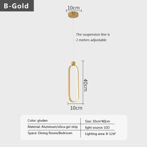 LumiOval Gold: Minimalist LED Ceiling Light