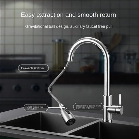 AquaGlide Pro: 360° Brushed Kitchen Mixer