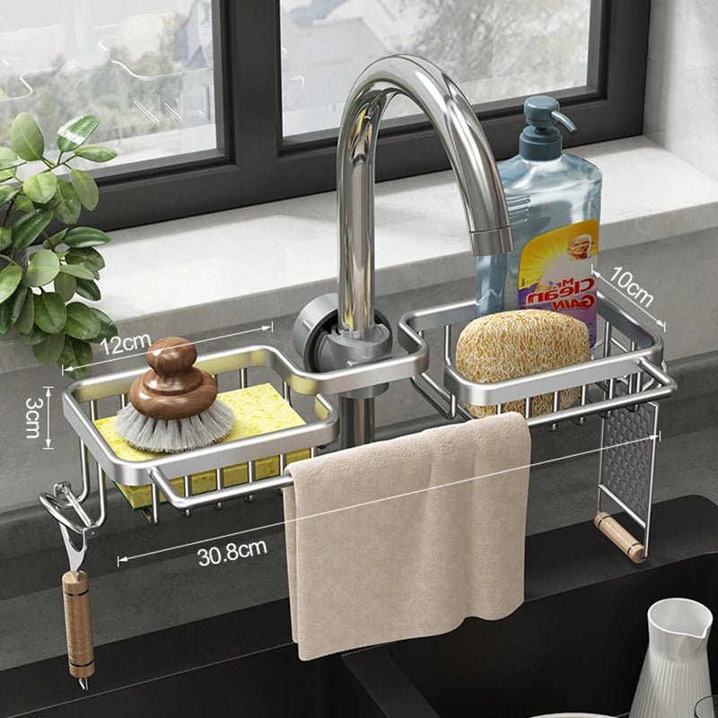 AquaDry Elite - Premium Aluminum Sink Dish Drain Rack