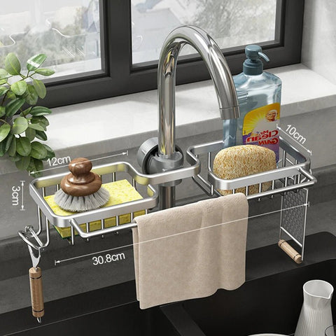 AquaDry Elite - Premium Aluminum Sink Dish Drain Rack