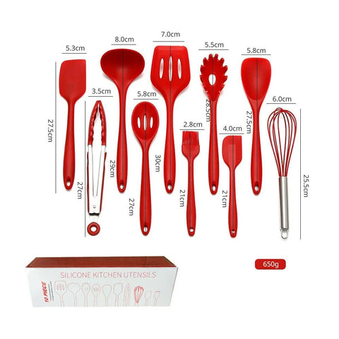 Silicone Cooking Utensils Set - 10 PCS