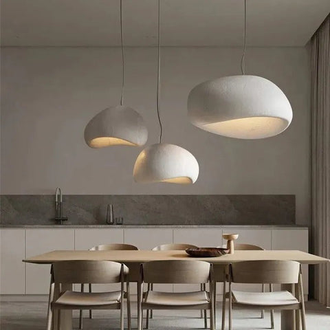 ZenAura Pendant: Japanese Grey Dome Light