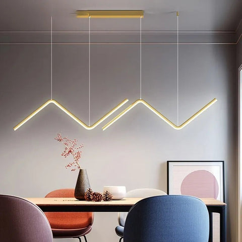 LumiLine Pro: 45cm Modern Gold LED Pendant