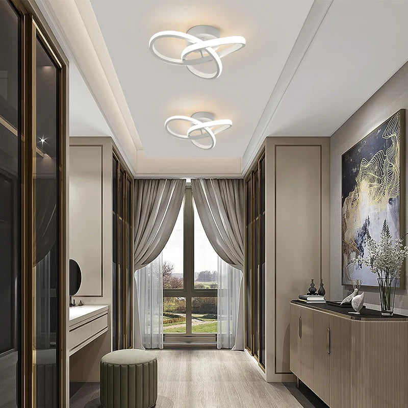 TrioGlow: Modern LED Chandelier with Three Color Settings - Surface Mount Ceiling Lamp for Bedroom and Dining Room