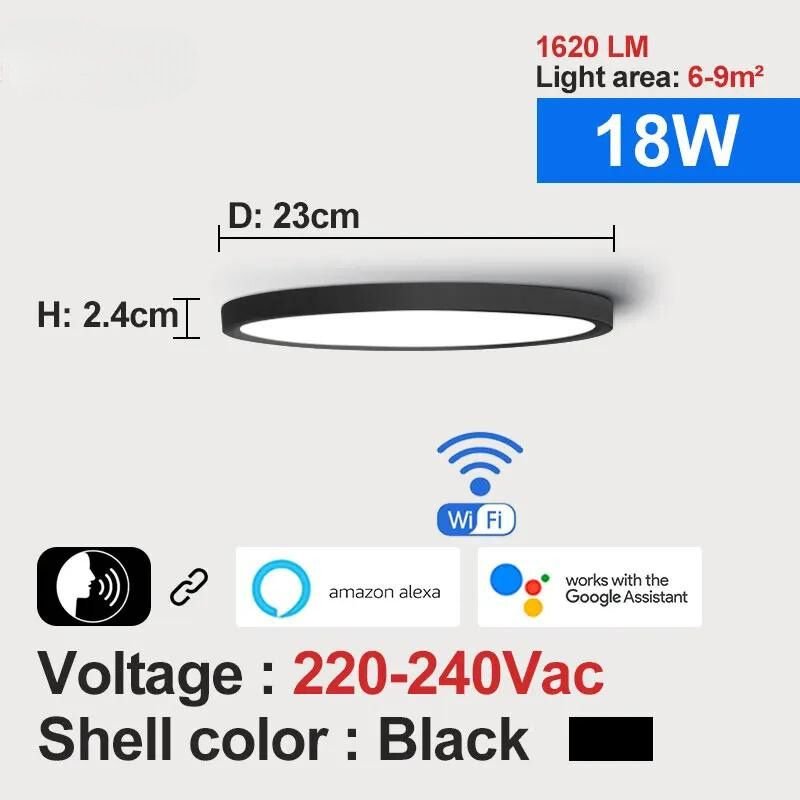 SmartLuxe 18W: Modern LED Ceiling Light