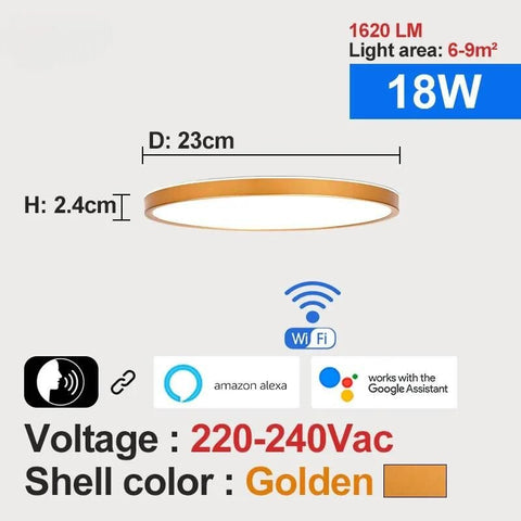 SmartLuxe 18W: Modern LED Ceiling Light