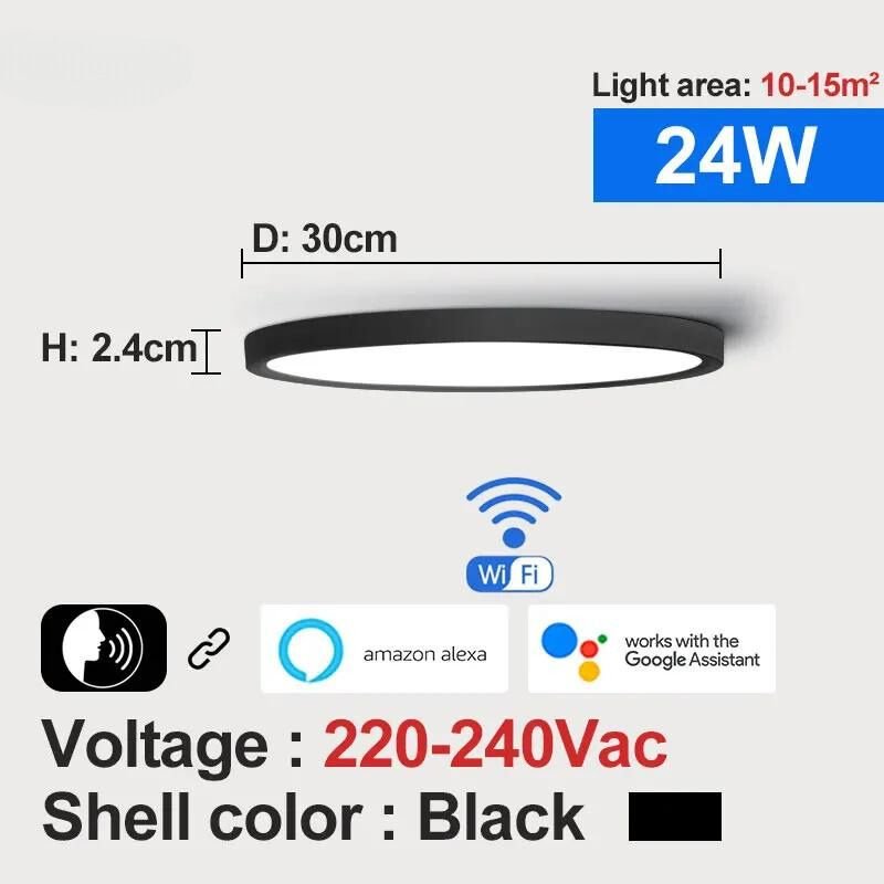 SmartLuxe 24W: Modern LED Ceiling Light