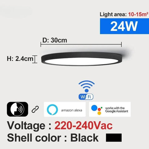 SmartLuxe 24W: Modern LED Ceiling Light